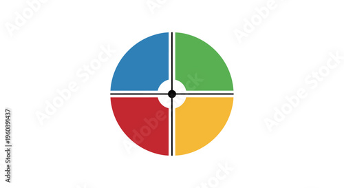 A colorful pie chart divided into four sections.