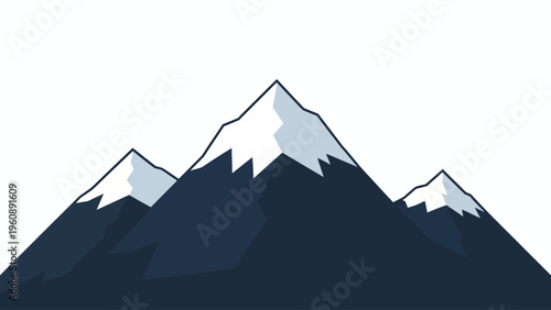 Snowy Mountain Peaks Landscape View.