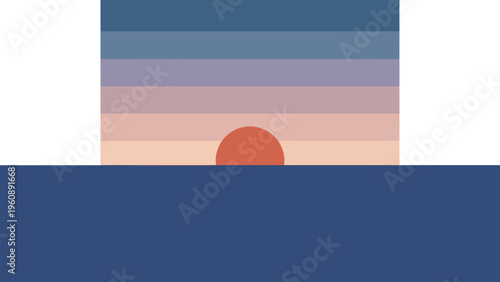 Sunset over the ocean horizon.