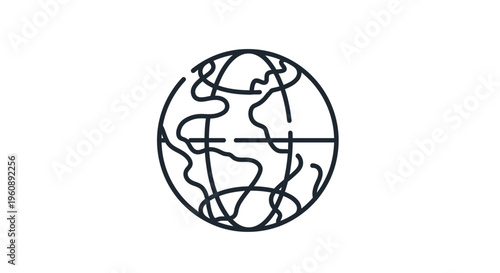 A simple line drawing of Earth.
