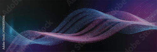 A digital art background featuring flowy lines and colors in a dark setting