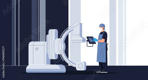 Radiologist Operating Advanced Medical Imaging Equipment for Patient Diagnosis