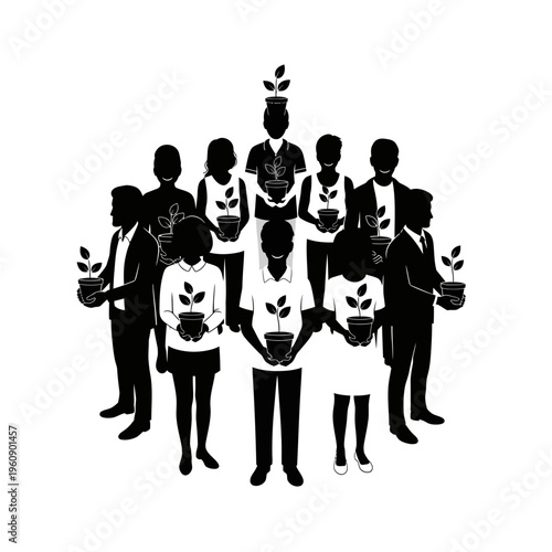 Diverse group of people standing together.