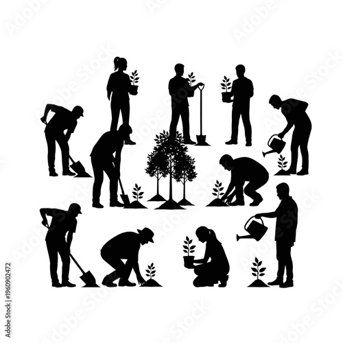 People gardening in the outdoors.