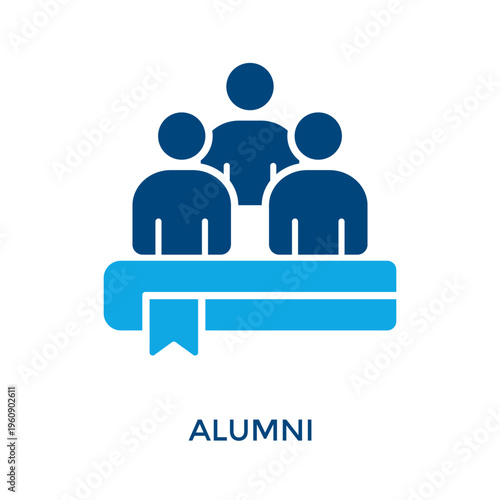Alumni Icon Dual Tone Style. Vector Illustration For Graphic Design