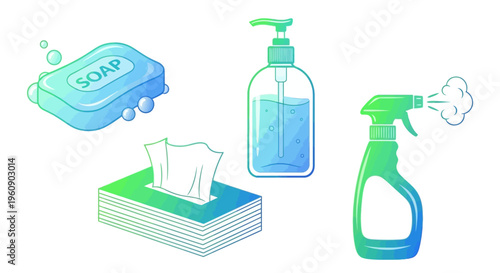 Cleaning Supplies Soap Hand Sanitizer Spray.