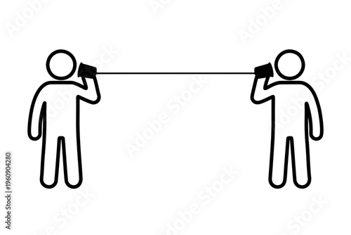 糸電話を持つ人物のラインアイコン