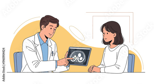Doctor Explaining CT Scan Results to Patient