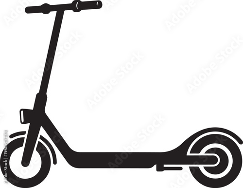 Urban Electric Scooter Transport Silhouettes