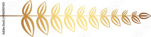 Award gold laurel branch. Laurel Leadership wreath. Sports emblem of winner. Golden olive branch as symbol of victory. Graduation frame. Vector Illustration EPS 10.