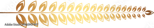 Award gold laurel branch. Laurel Leadership wreath. Sports emblem of winner. Golden olive branch as symbol of victory. Graduation frame. Vector Illustration EPS 10.