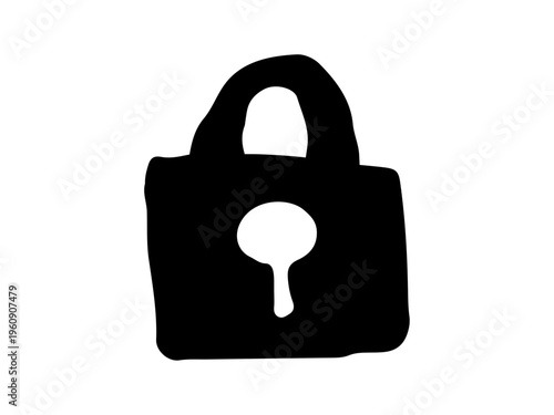 シンプルな手書きの南京錠