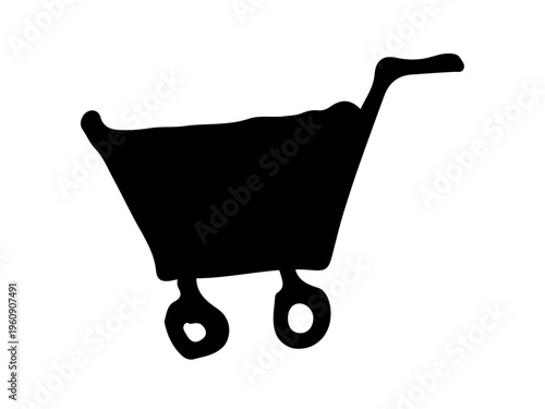 シンプルな手書きの買い物カート