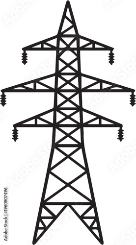 Photos Industrial High Voltage Power Line Tower Silhouettes