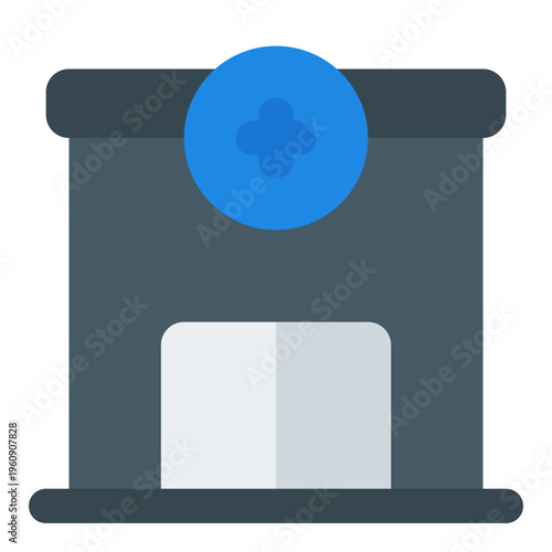 Health Clinic Flat Icon Vector, Colorful Building and Architecture Symbol for City, Real Estate and Construction Concept
