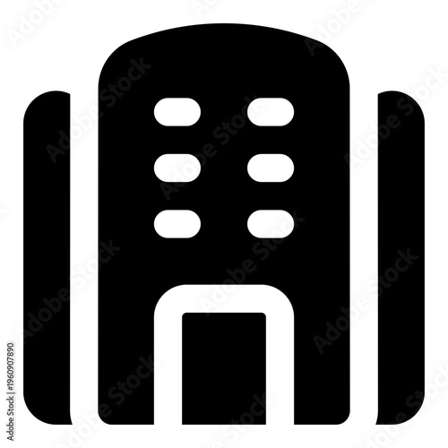 Shopping Mall Glyph Icon Vector, Solid Building and Architecture Symbol for City and Real Estate Concept