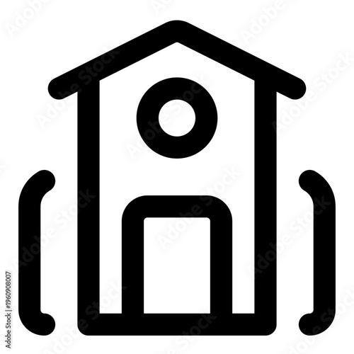 School Line Icon Vector, Modern Outline Building and Architecture Symbol for City, Real Estate and Construction Concept