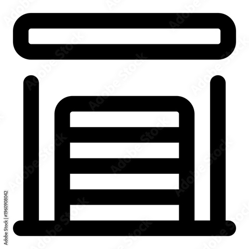 Garage Line Icon Vector, Modern Outline Building and Architecture Symbol for City, Real Estate and Construction Concept