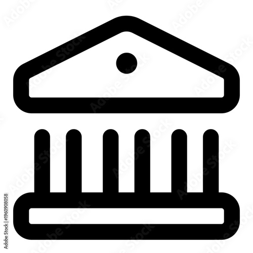 Bank Line Icon Vector, Modern Outline Building and Architecture Symbol for City, Real Estate and Construction Concept