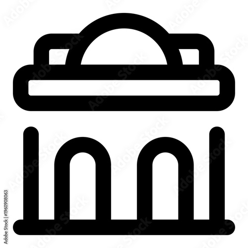 Government Building Line Icon Vector, Modern Outline Building and Architecture Symbol for City, Real Estate and Construction Concept