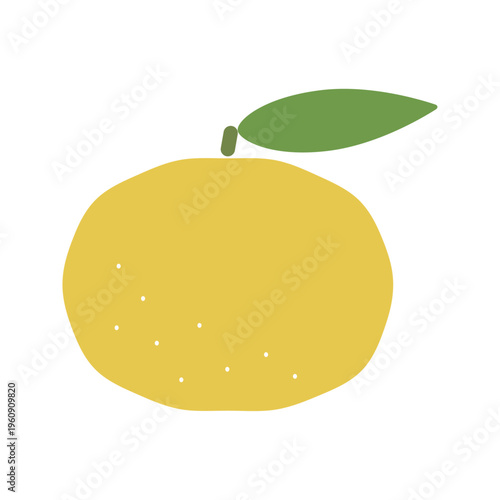 ゆずのカラーアイコン シンプルで使いやすい柑橘フルーツ素材