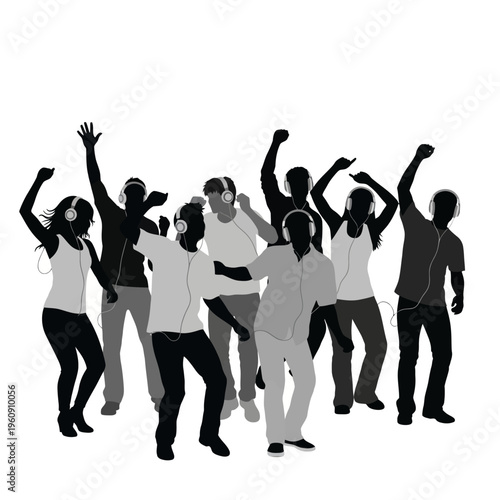 People dancing in a group together.