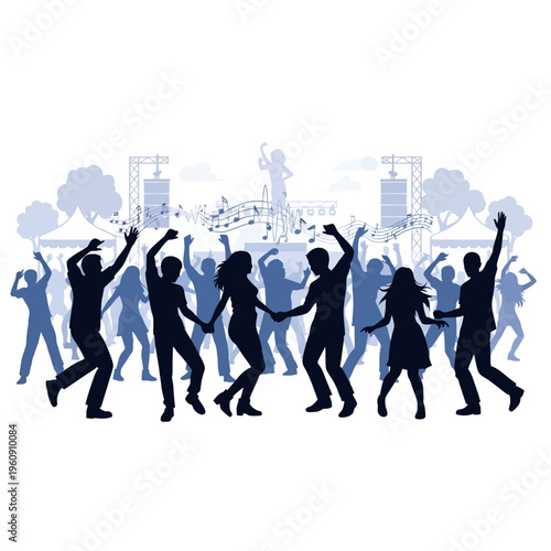 Tableau sur toile People dancing in a group together.