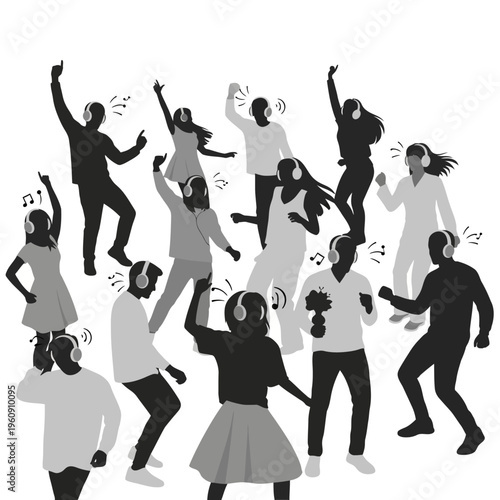 People dancing in a joyful celebration.