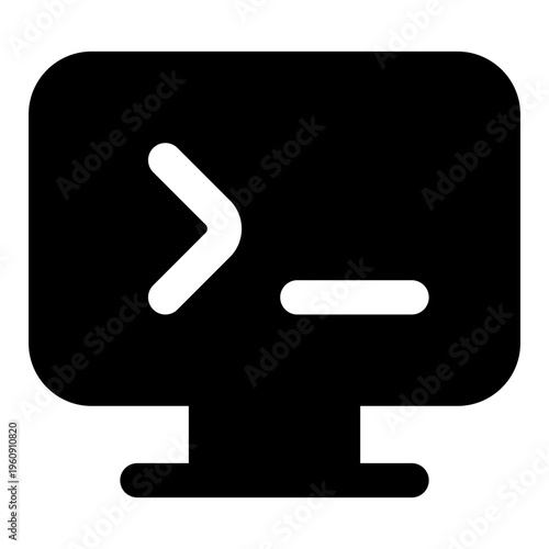 Console Message Glyph Icon Vector, Solid Coding and Programming Symbol for Developer and Web Design Concept