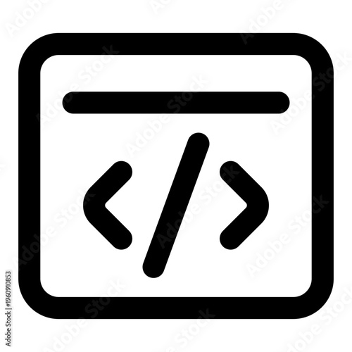 Web Development Line Icon Vector, Modern Outline Coding and Programming Symbol for Developer and Web Design Concept