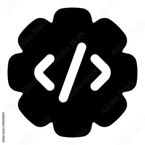 Api Glyph Icon Vector, Solid Coding and Programming Symbol for Developer and Web Design Concept