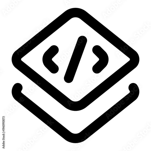 Stack Line Icon Vector, Modern Outline Coding and Programming Symbol for Developer and Web Design Concept
