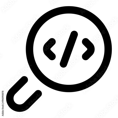 Search Line Icon Vector, Modern Outline Coding and Programming Symbol for Developer and Web Design Concept