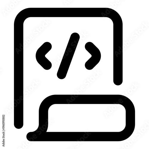 Script Line Icon Vector, Modern Outline Coding and Programming Symbol for Developer and Web Design Concept