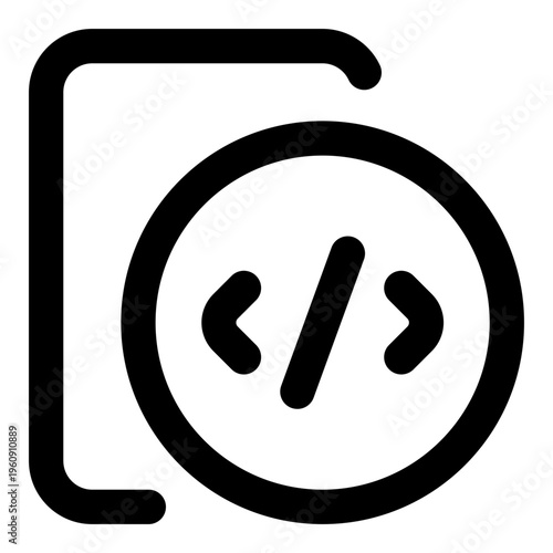 Mobile Development Line Icon Vector, Modern Outline Coding and Programming Symbol for Developer and Web Design Concept