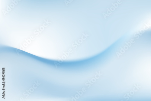 やわらかなグラデーションと流れるような曲線が美しい淡いブルーの抽象背景、清潔感と未来感を演出するシンプルデザイン