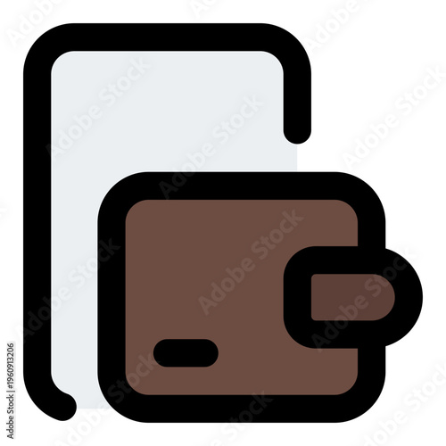 Digital Wallet Filled Line Icon Vector, Bold Outline Ecommerce and Shopping Symbol for Online Store and Marketplace Concept