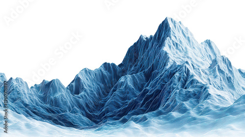 Wallpaper Mural minimalist abstract mountain form isolated on white background Torontodigital.ca