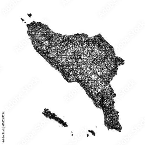 Sketch Aceh outline map design