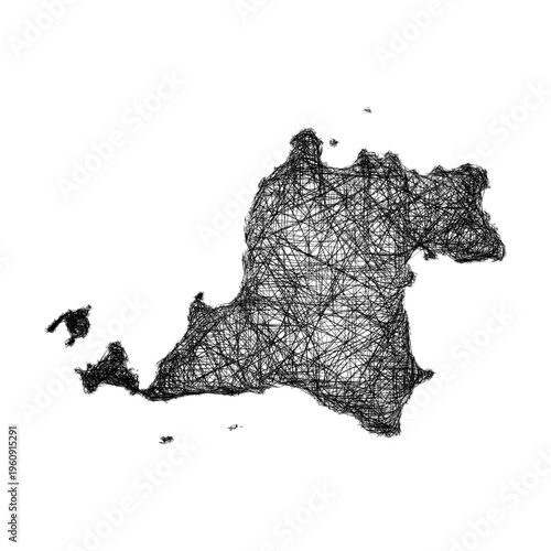 Sketch Banten outline map design