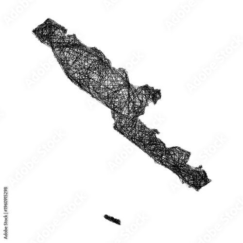 Sketch Bengkulu outline map design