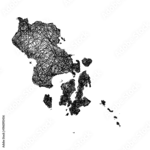 Sketch Sulawesi Tenggara outline map design