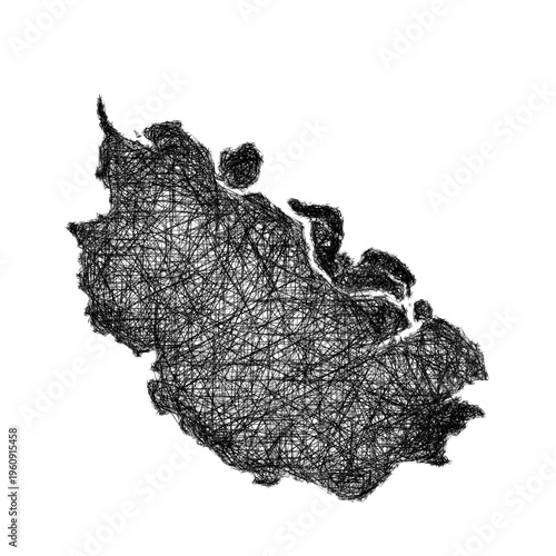 Sketch Riau outline map design