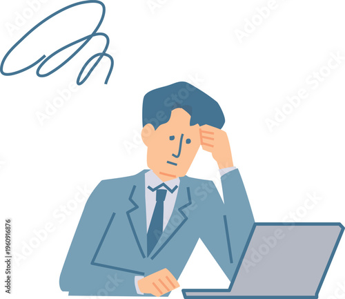悩むビジネスマンのイラスト
