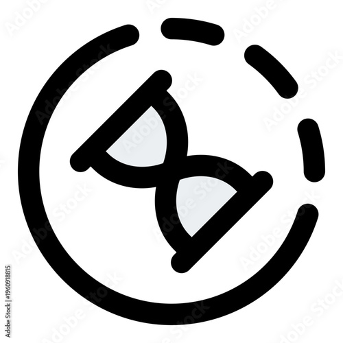 Reduce Time Filled Line Icon Vector, Bold Outline Time and Clock Symbol for Timer, Schedule, and Productivity Concept