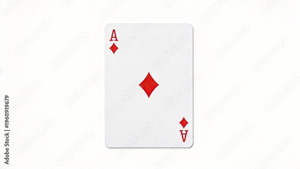 Obraz premium Ace of diamonds playing card isolated on white background symbolizing luck gambling casino games poker strategy winning hand royalty and high stakes entertainment concept