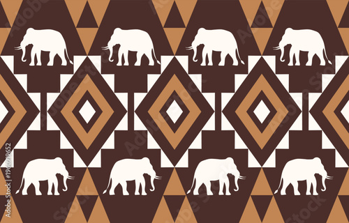 Seamless elephant pattern vector in simple cartoon style, ideal for kids fabric, nursery wallpaper, souvenir design, and textile prints. drew this by myself, It's not AI generate