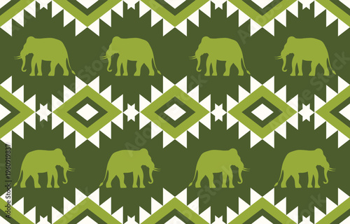 Seamless elephant pattern vector in simple cartoon style, ideal for kids fabric, nursery wallpaper, souvenir design, and textile prints. drew this by myself, It's not AI generate