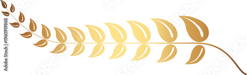 Award gold laurel branch. Laurel Leadership wreath. Sports emblem of winner. Golden olive branch as symbol of victory. Graduation frame. Vector Illustration EPS 10.
