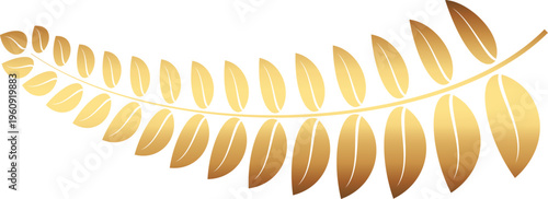 Award gold laurel branch. Laurel Leadership wreath. Sports emblem of winner. Golden olive branch as symbol of victory. Graduation frame. Vector Illustration EPS 10.